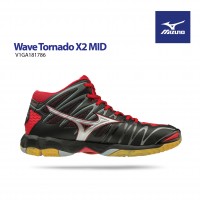 Giày bóng chuyền WAVE TORNADO X2 MID - ĐEN ĐỎ
